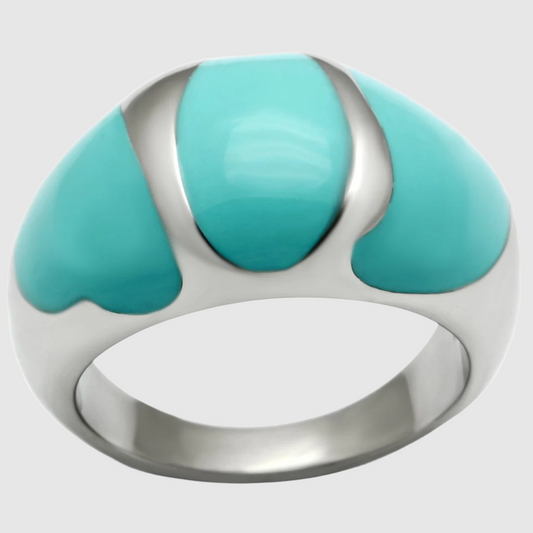 TK509 Stainless Steel Ring with Epoxy in