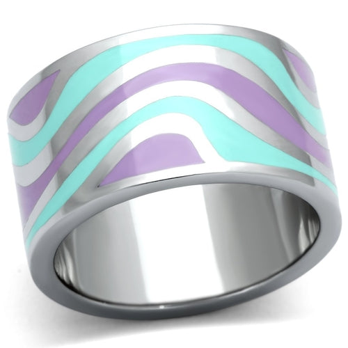 TK840 - High polished Stainless Steel Ring with Epoxy in