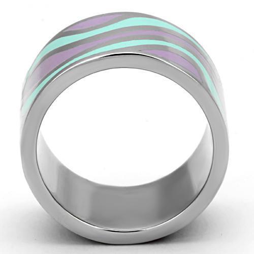 TK840 - High polished Stainless Steel Ring with Epoxy in