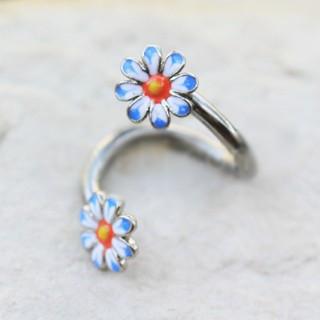 316L Stainless Steel Daisy Flower Twist Navel Jewelry