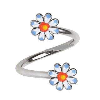 316L Stainless Steel Daisy Flower Twist Navel Jewelry