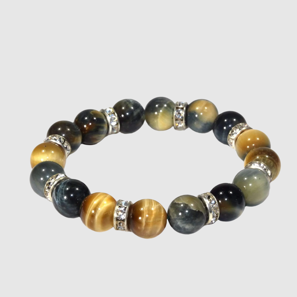 Medley Of Round Agate Stone Sparkle Yoga Bracelet