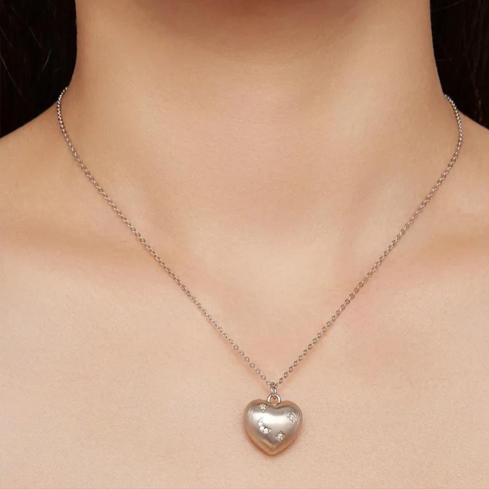 Customizable Heart-shape Birthstone Pendant Necklace