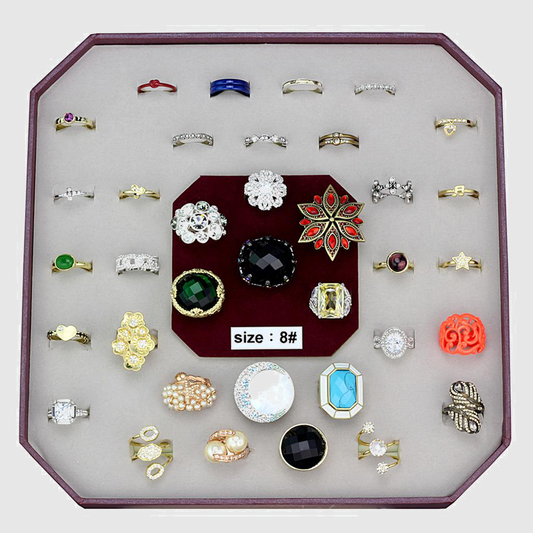 VK-041-SIZE8 - Assorted Brass Ring with Assorted  in Assorted