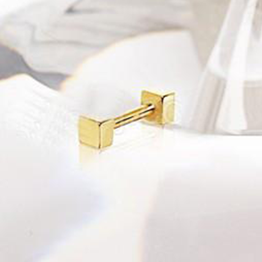 14Kt Yellow Gold Cubed Cartilage Earring