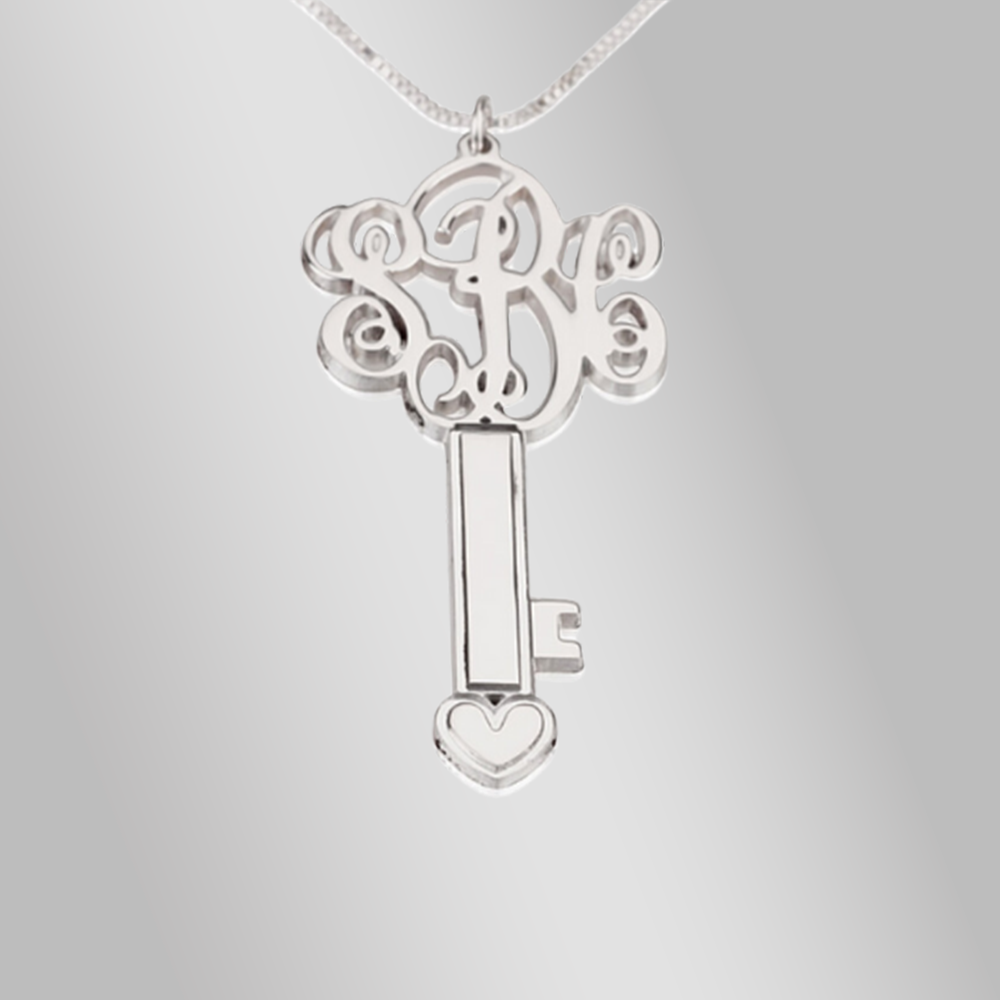 Monogram Necklace 3 Initial Key