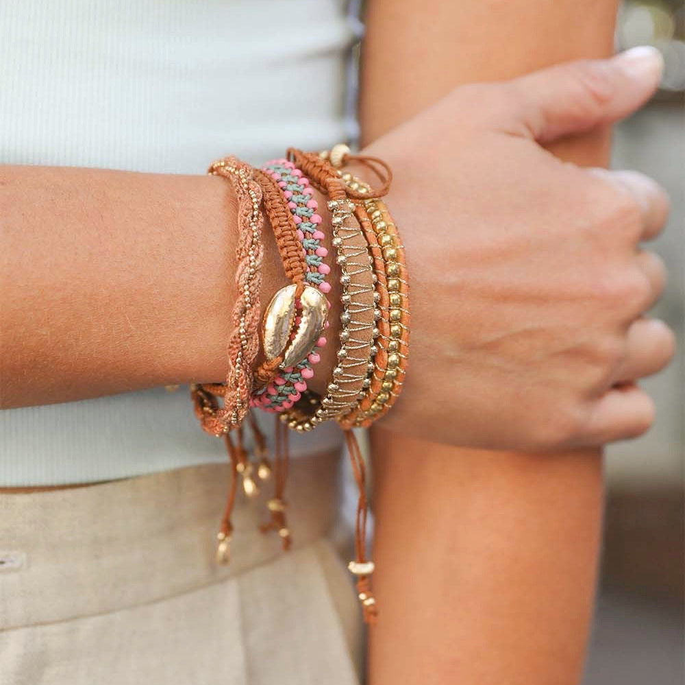 Woven Stackable Beaded Bracelet