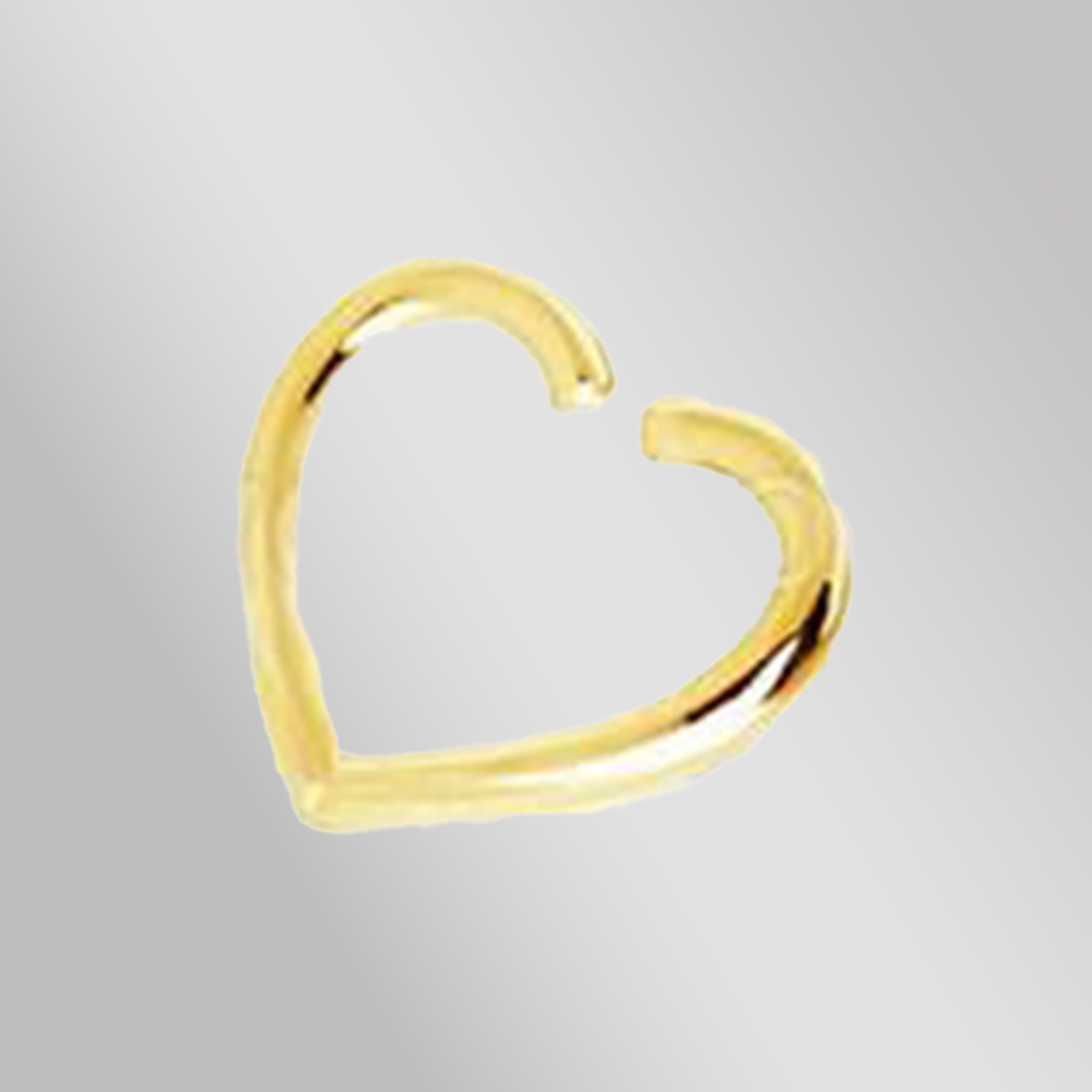 14Kt Yellow Gold Heart Shaped Cartilage Earring